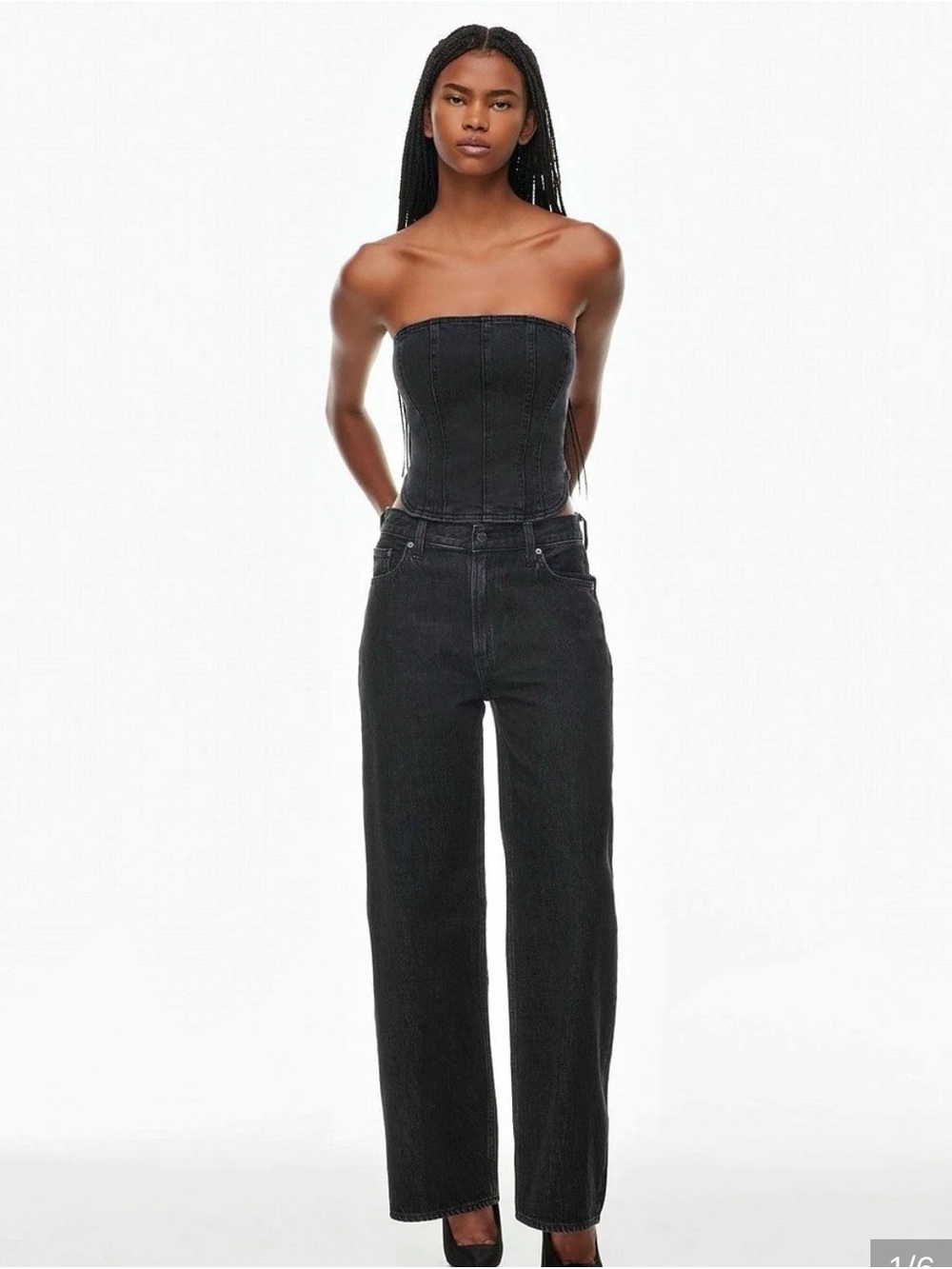 Denim Forum Black Straight Leg Jeans size 25